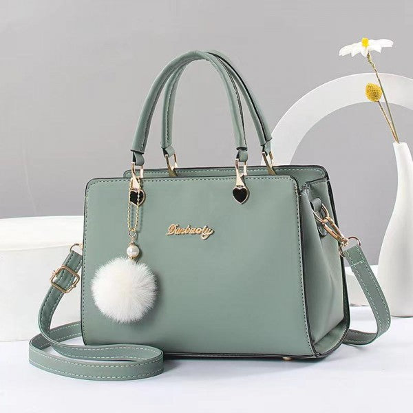 Ladies Heart Decoration High Class Handbag - Green - Shop N Save