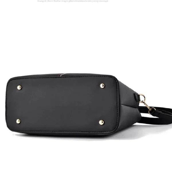 Ladies Floral Decoration Hight Fashion Handbag - Black - Shop N Save