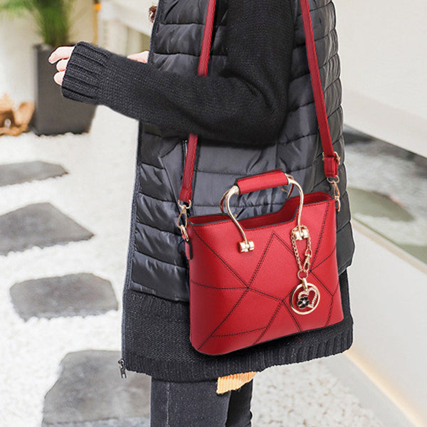 Women Heart Tassel Luxury Handbag - Wine Red - Shop N Save