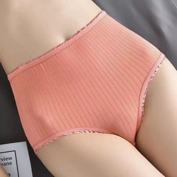 Women High Waist Cotton Underwear - Orange