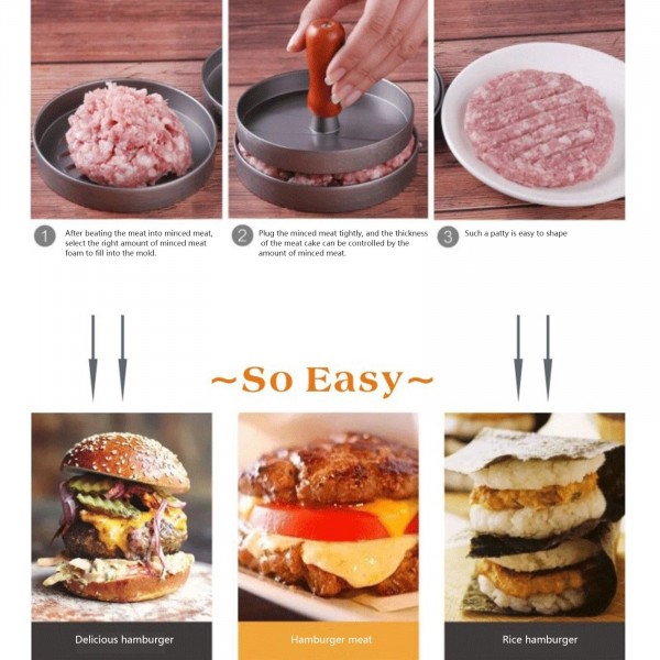 Easy Hamburger Press And Patties Maker - Silver - Shop N Save