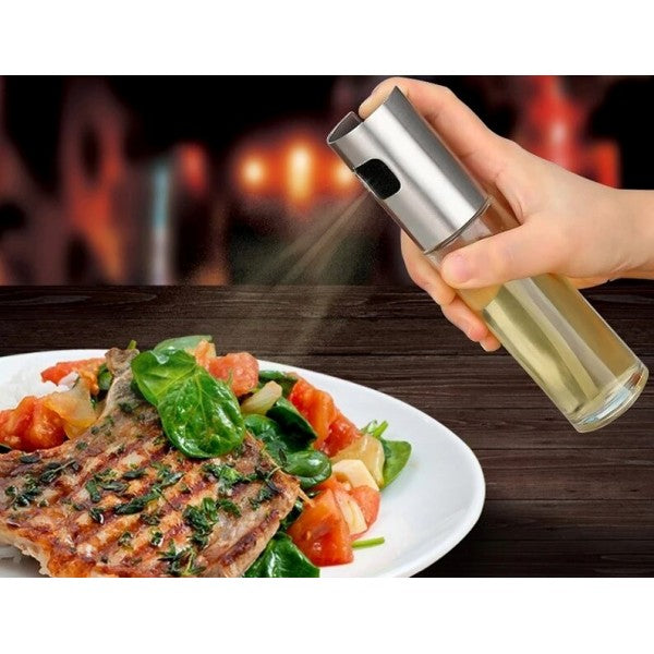 100Ml Glass Bottle Mister BBQ Oil Sprayer - Silver