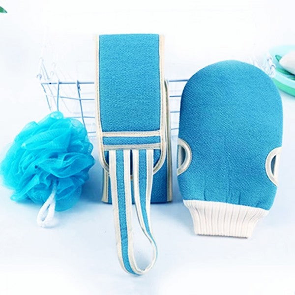3 Pcs Bathroom Shower Ball Body Cleaning Set - Blue - Shop N Save