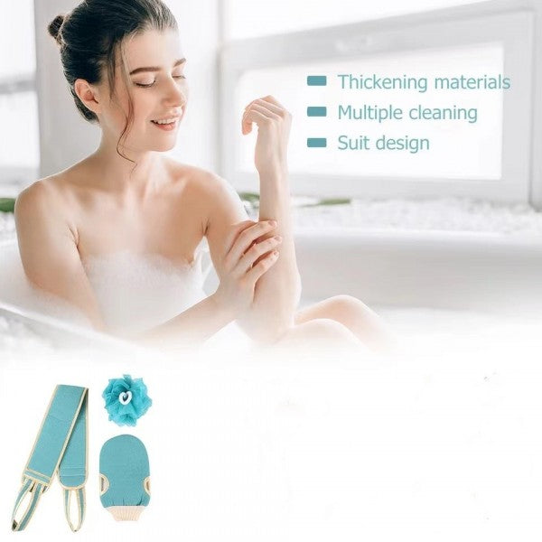 3 Pcs Bathroom Shower Ball Body Cleaning Set - Blue - Shop N Save