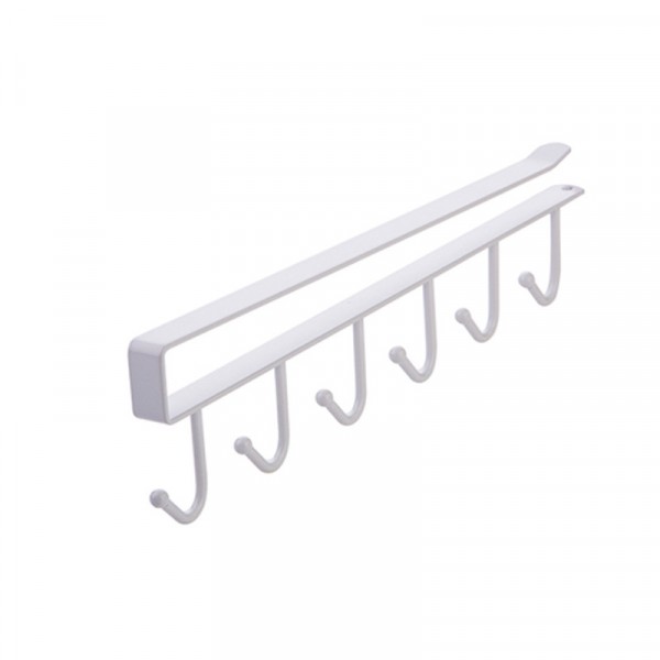 Cabinet Wardrobe Hanging Frame 6 Row Hook - White - Much My