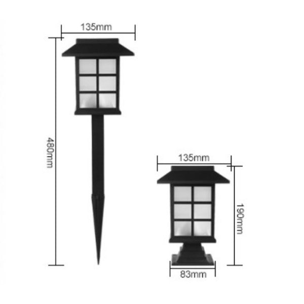 2 Pcs Solar Charging Large Size Garden Decors Lamp Lights - Yellow