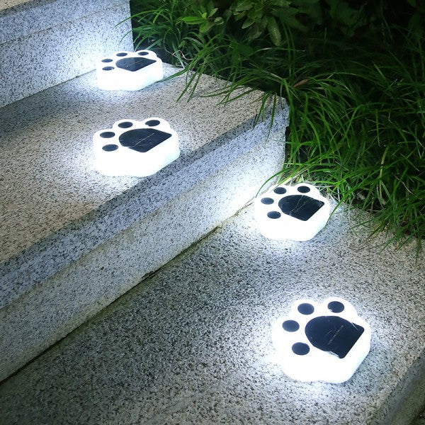 2 Piece Paws Design Solar Charge Home Garden Decoration Light