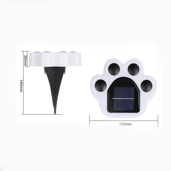 2 Piece Paws Design Solar Charge Home Garden Decoration Light