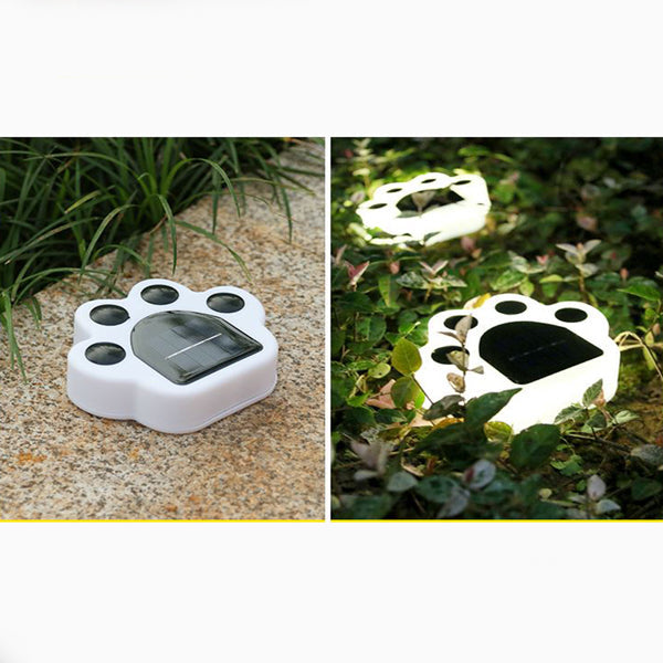 2 Piece Paws Design Solar Charge Home Garden Decoration Light
