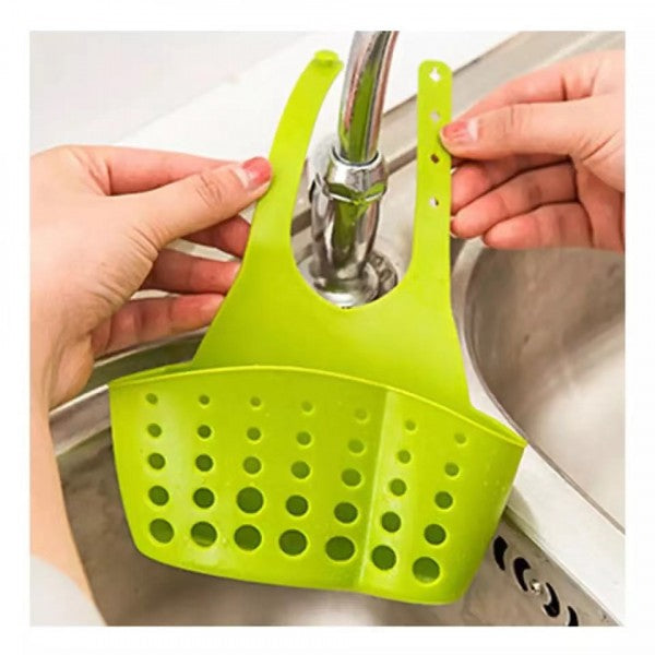 Kitchen Adjustable Snap Sink Storage Strainer Holder - Green