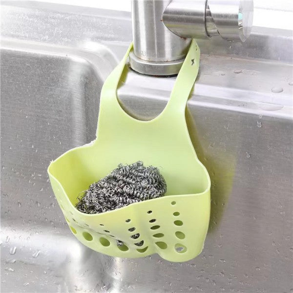 Kitchen Adjustable Snap Sink Storage Strainer Holder - Green