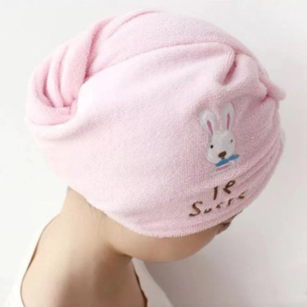 Microfiber Soft Quick Drying Shower Cap - Pink