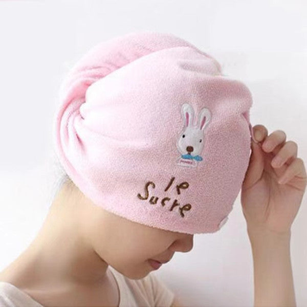 Microfiber Soft Quick Drying Shower Cap - Pink