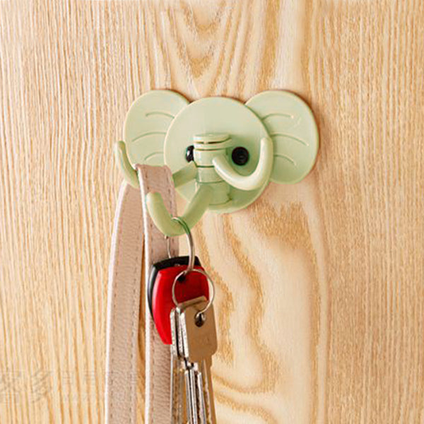 Creative Cute Elephant Wall Hanging Sticky Hook - Light Green