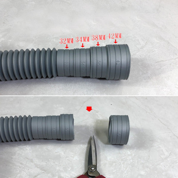 Universal Washing Machine Hose Drain Pipe 2 Meter - Gray