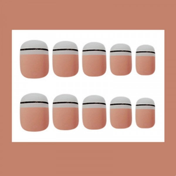 24 Pieces Girls Fashion Matte Fake Nail Set With Glue - Shop N Save