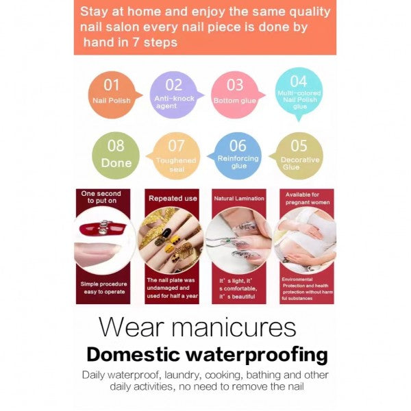 24 Pieces Girls Fashion Matte Fake Nail Set With Glue - Shop N Save