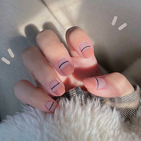 24 Pieces Girls Fashion Matte Fake Nail Set With Glue - Shop N Save