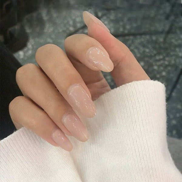 24 Pieces Pure Color Beauty Fake Nails Set With Glue - Skin - Shop N Save