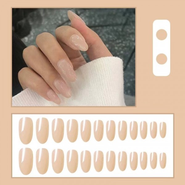 24 Pieces Pure Color Beauty Fake Nails Set With Glue - Skin - Shop N Save