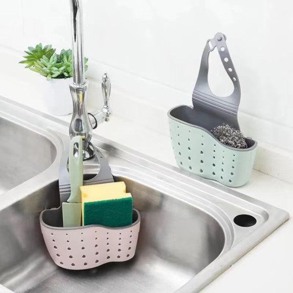 Home Storage Adjustable Sink Drain Storage Basket - Gray