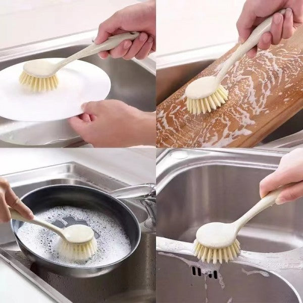 Multifunctional Kitchen Utensil Pot Cleaning Brush - Beige - Shop N Save