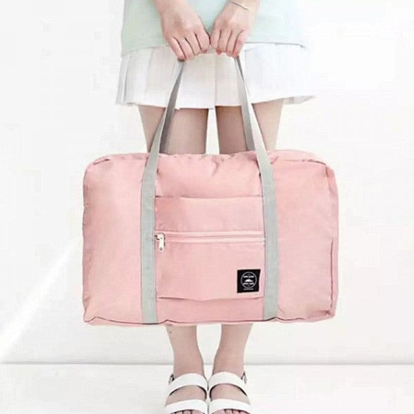 Waterproof Lightweight Double Handle Wide Capacity Travel Bag - Pink Orange