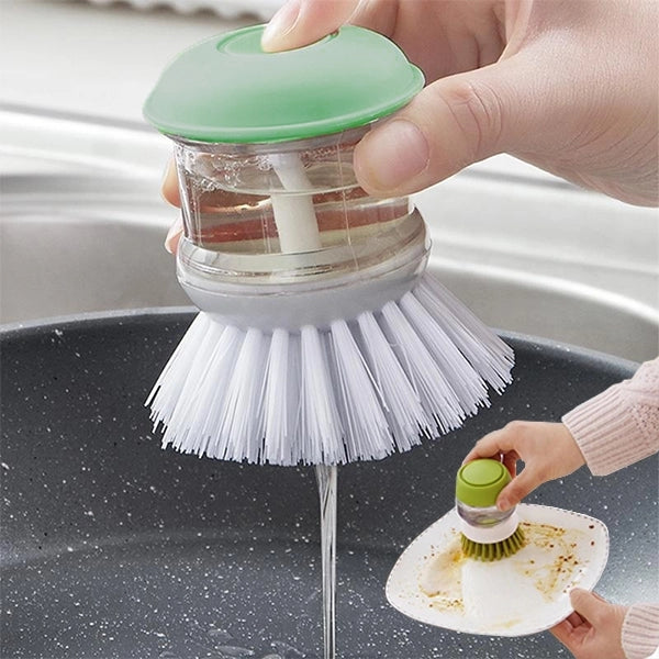 Soap Dispensing Easy Dish Washing Cleaning Brush - Green - Shop N Save