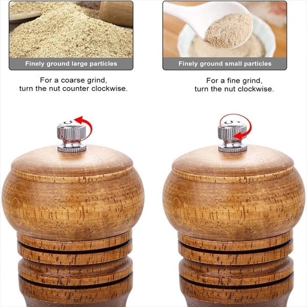 Adjustable Wooden Salt And Pepper Swivel Grinder Mill - Beige - Shop N Save