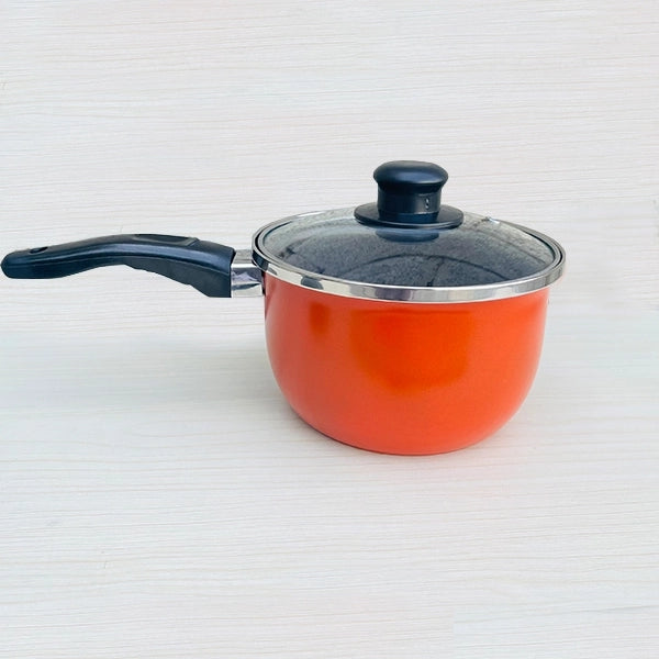 Aluminum Non Stick Mini Cooking Milk Pot With Lid - 17 CM - Shop N Save