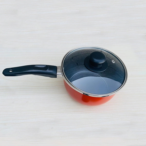 Aluminum Non Stick Mini Cooking Milk Pot With Lid - 17 CM - Shop N Save