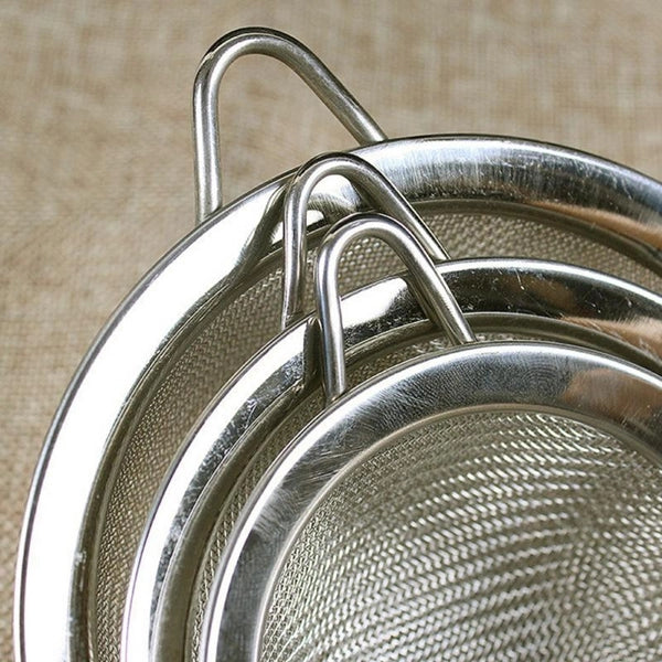3 Pcs Multipurpose Strainers Sieves Colander - Silver - Shop N Save