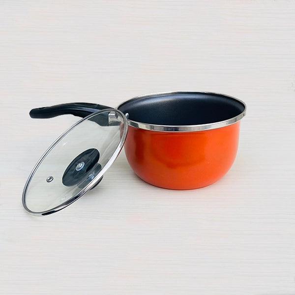 Aluminum Non Stick Mini Cooking Milk Pot With Lid - 17 CM - Shop N Save