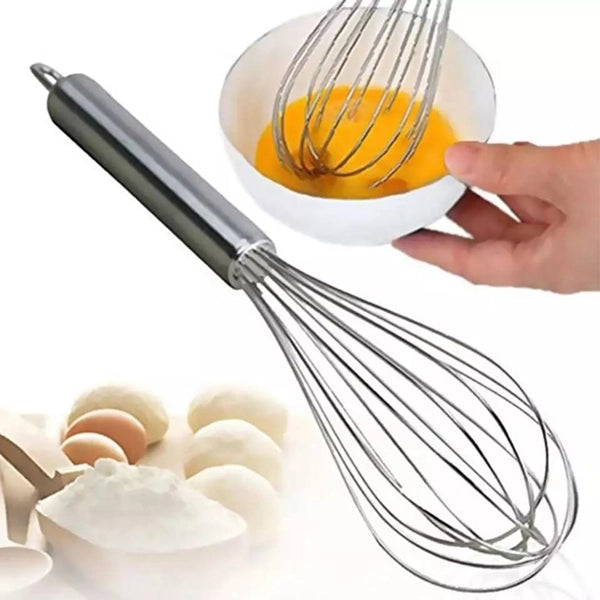 Stainless Steel Manual Egg Beater - Silver - Shop N Save