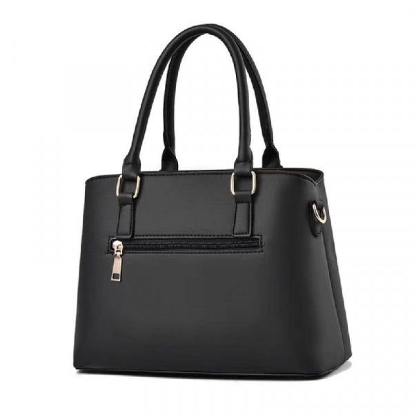 Ladies Floral Decoration Hight Fashion Handbag - White - Shop N Save