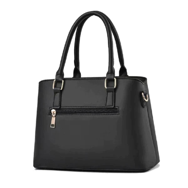 Ladies Floral Decoration Hight Fashion Handbag - Black - Shop N Save