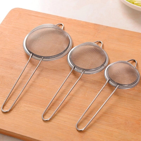 3 Pcs Multipurpose Strainers Sieves Colander - Silver - Shop N Save