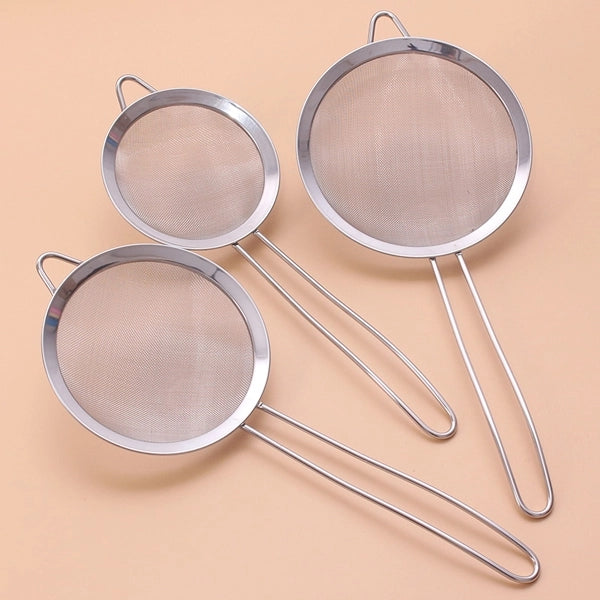 3 Pcs Multipurpose Strainers Sieves Colander - Silver - Shop N Save