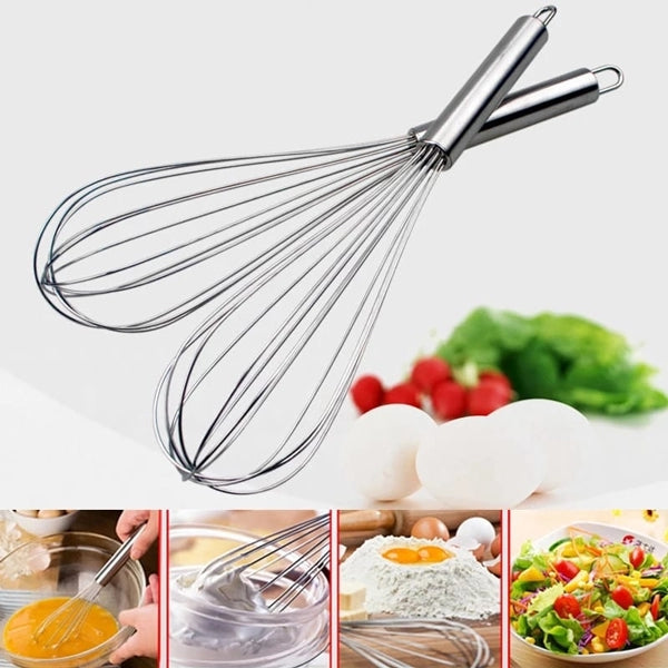 Stainless Steel Manual Egg Beater - Silver - Shop N Save