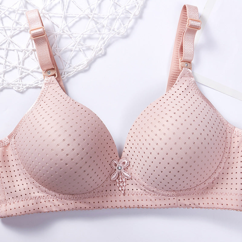 Middle-Aged And Elderly Mothers Bra Large Size Thin Section Without Steel Ring Full Cup