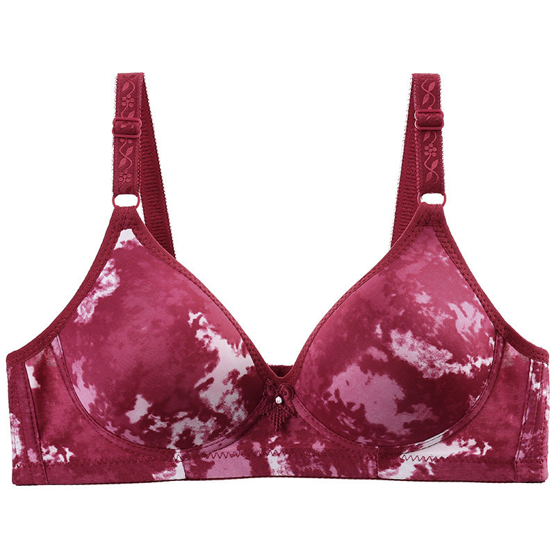 Middle-Aged And Elderly Mothers Bra Large Size Thin Section Without Steel Ring Full Cup - Leopard Multicolor