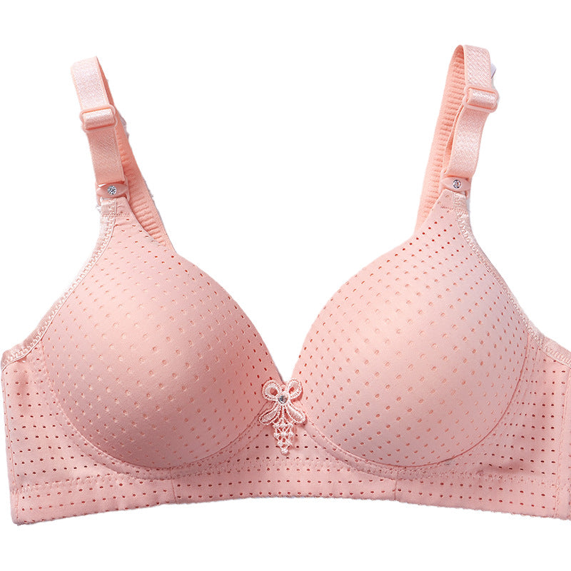 Middle-Aged And Elderly Mothers Bra Large Size Thin Section Without Steel Ring Full Cup