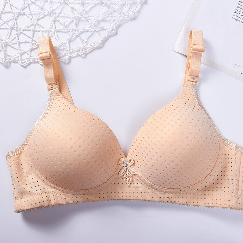 Middle-Aged And Elderly Mothers Bra Large Size Thin Section Without Steel Ring Full Cup