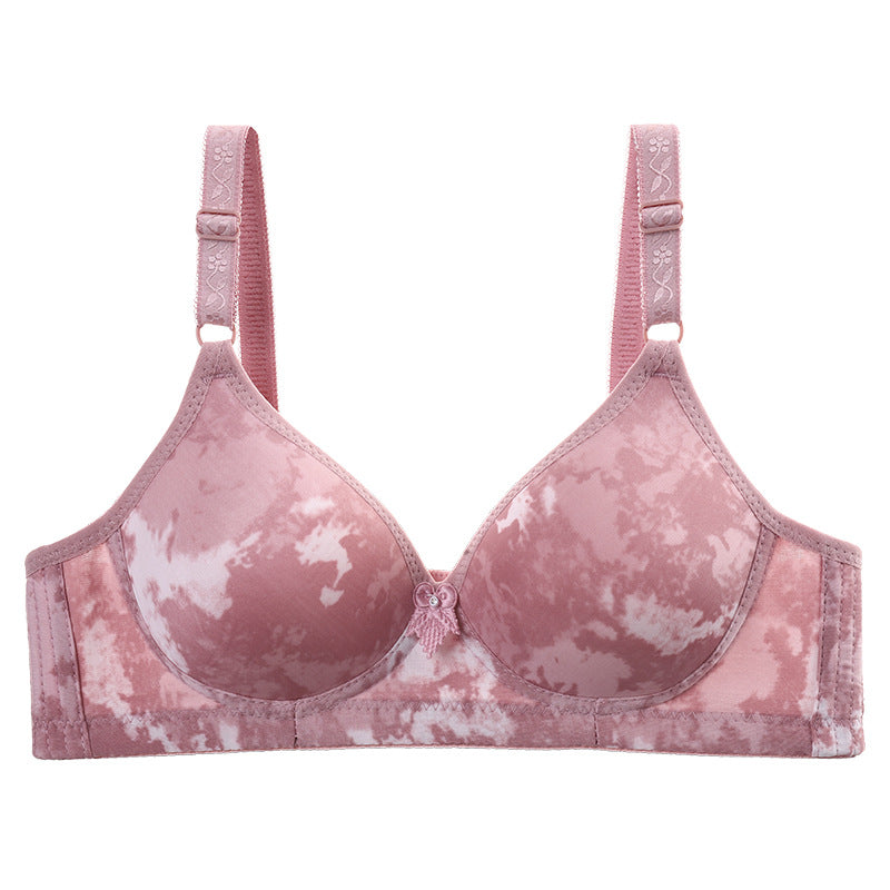 Middle-Aged And Elderly Mothers Bra Large Size Thin Section Without Steel Ring Full Cup - Leopard Multicolor
