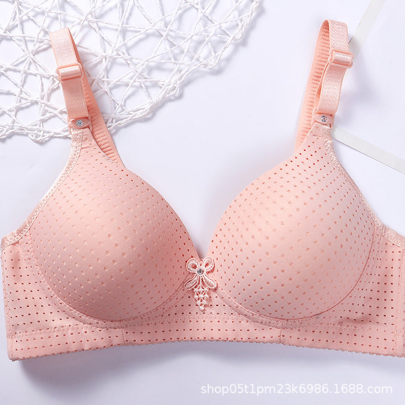 Middle-Aged And Elderly Mothers Bra Large Size Thin Section Without Steel Ring Full Cup