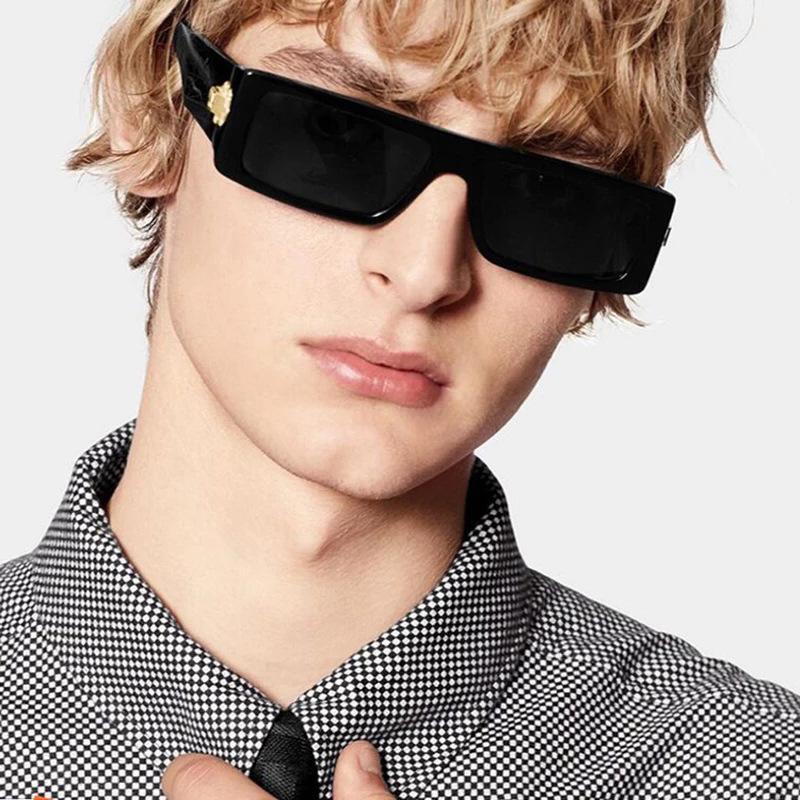 Small Frame Square Metal Decorative Unisex Sunglasses - Black - Shop N Save