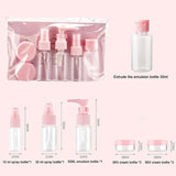 Empty Bottle Set: Efficient Storage 7 PCS , Convenient for Travel-Pink
