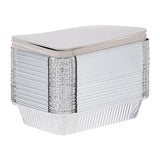 Hotpack Disposable Food Storage, Take away Aluminum Rectangle Food Container Silver 890ml with Lid, 50 Pieces - Shop N Save