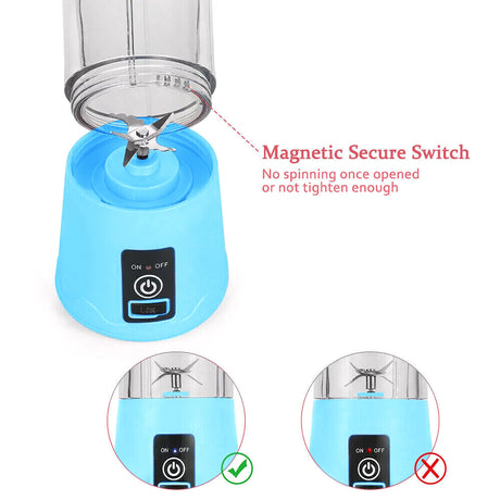 Portable USB Juicer: Rechargeable Blender for On-the-Go Mixing - 380ml - Shop N Save