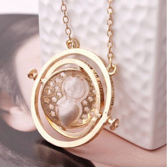 Time-Turner Hourglass Necklace For Women New Fashion Vintage Golden